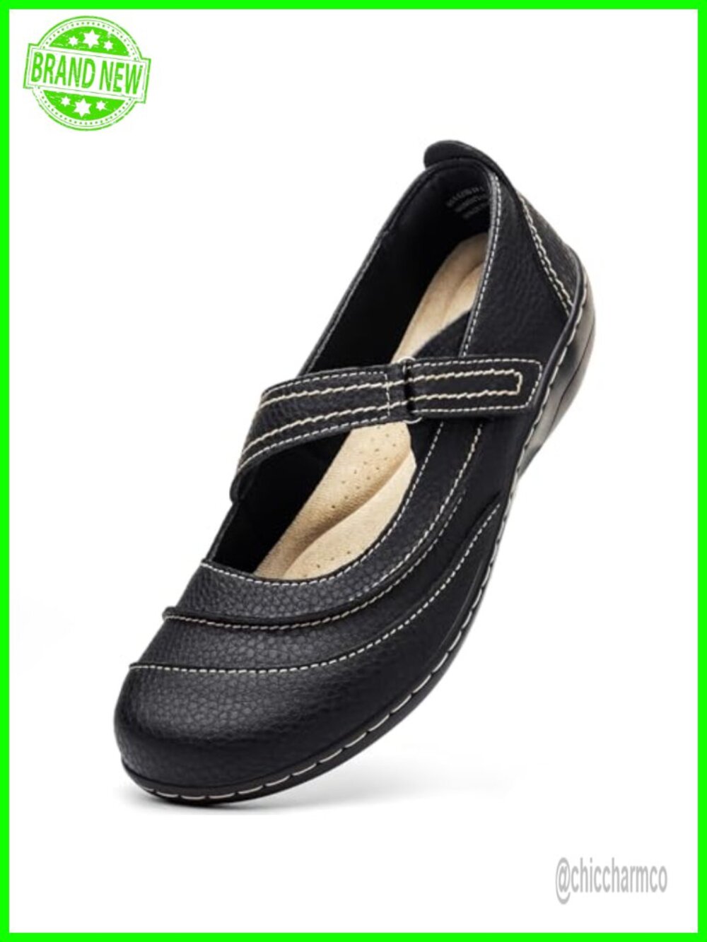 Women's Leather Mary Jane Flats Comfortable Lightweight Dress Shoes Work Casual